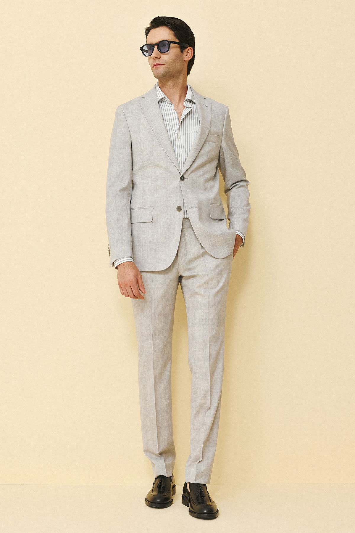 Guy Laroche Κοστούμι ΜΙΣΟΦΟΔΡΟ 854-081 Slim Fit σε L.GREY Χρώμα