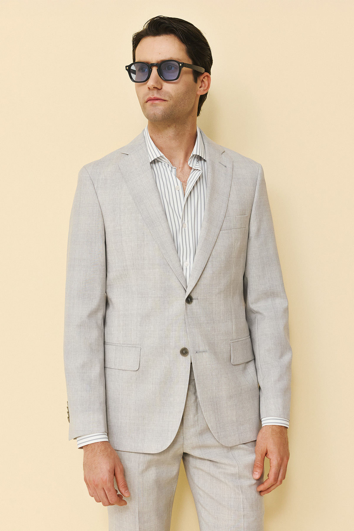 Guy Laroche Κοστούμι ΜΙΣΟΦΟΔΡΟ 854-081 Slim Fit σε L.GREY Χρώμα - Image 4