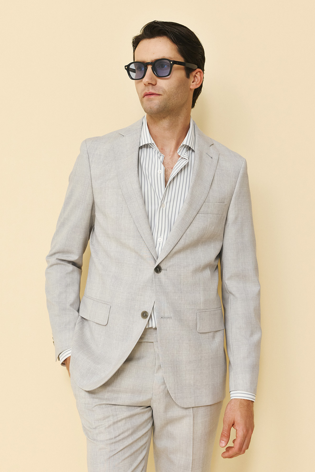 Guy Laroche Κοστούμι ΜΙΣΟΦΟΔΡΟ 854-081 Slim Fit σε L.GREY Χρώμα - Image 5