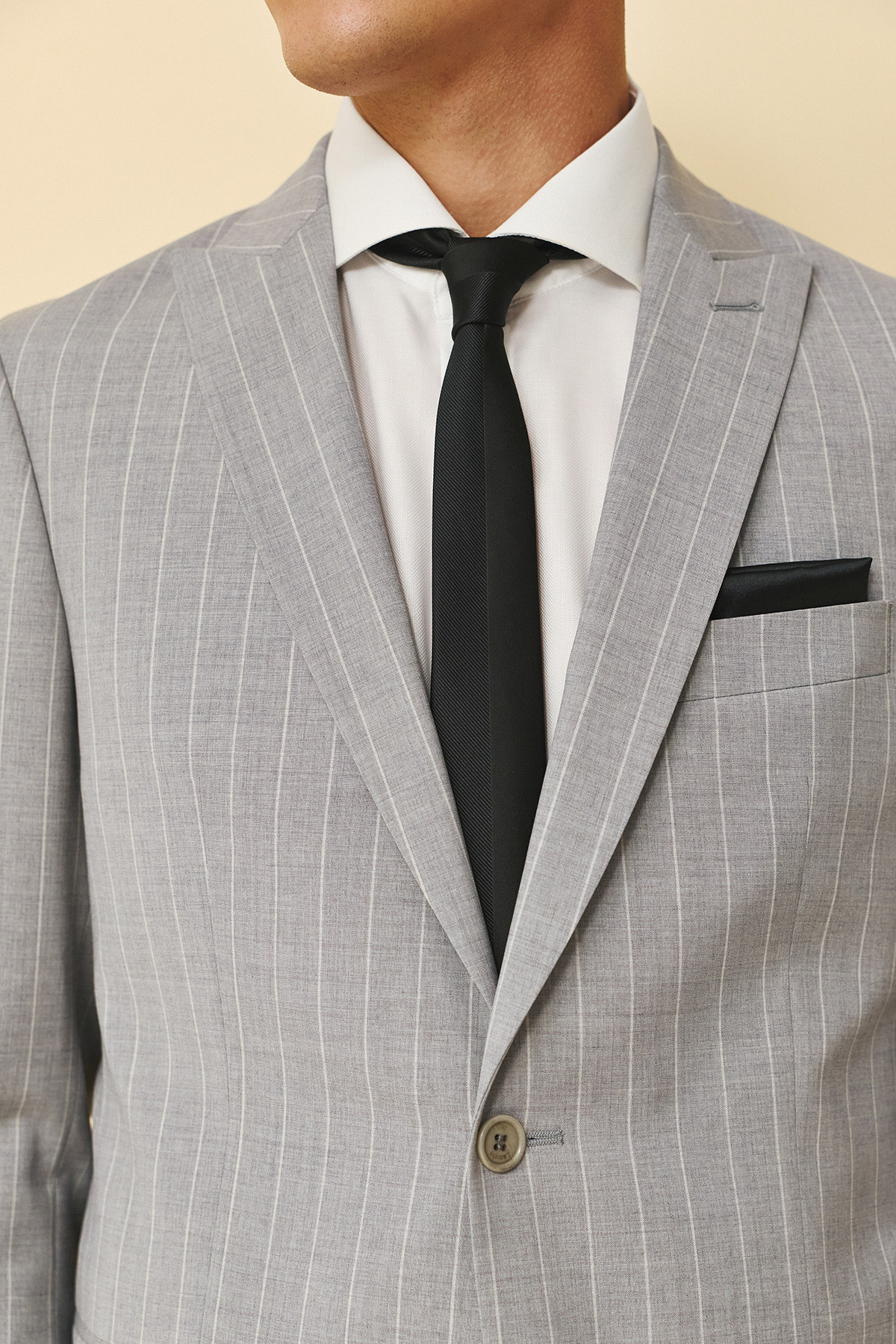 Guy Laroche Κοστούμι Μυτερό Πέτο 856N-098R σε Grey Χρώμα και Slim Fit Εφαρμογή - Image 6