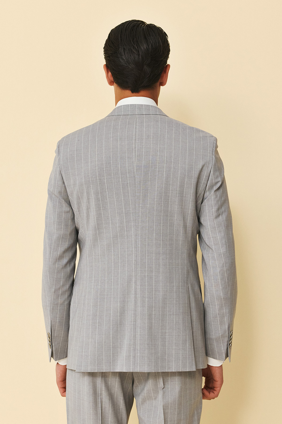 Guy Laroche Κοστούμι Μυτερό Πέτο 856N-098R σε Grey Χρώμα και Slim Fit Εφαρμογή - Image 7