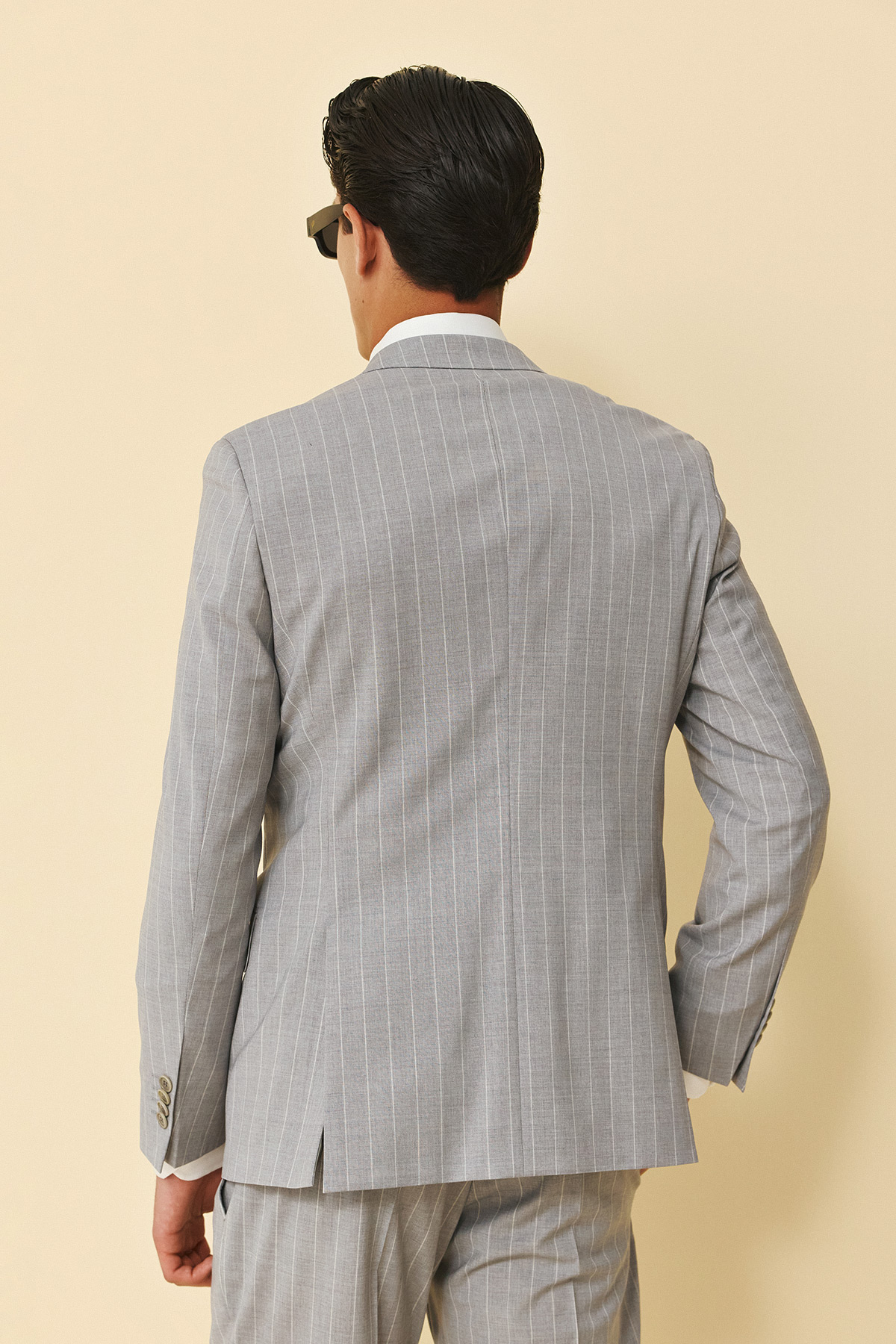 Guy Laroche Κοστούμι Μυτερό Πέτο 856N-098R σε Grey Χρώμα και Slim Fit Εφαρμογή - Image 8