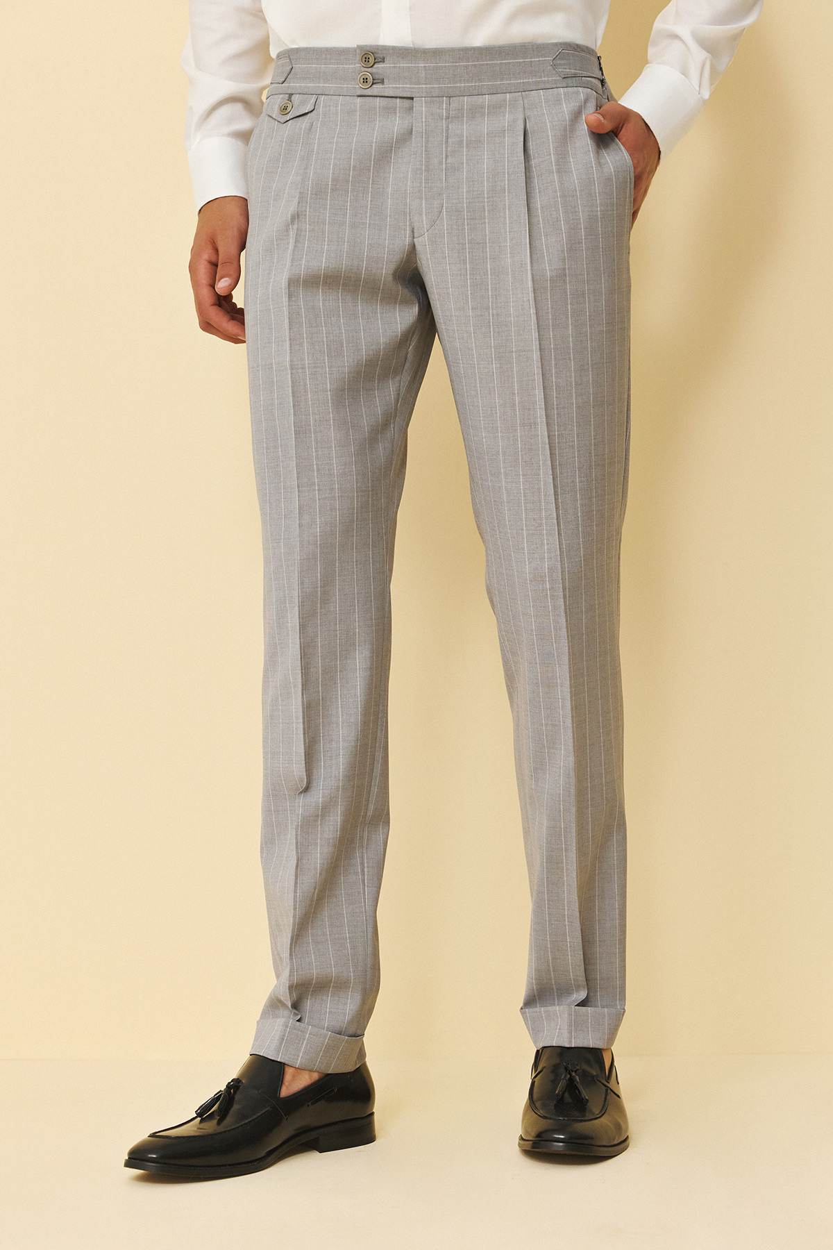 Guy Laroche Κοστούμι Μυτερό Πέτο 856N-098R σε Grey Χρώμα και Slim Fit Εφαρμογή - Image 9