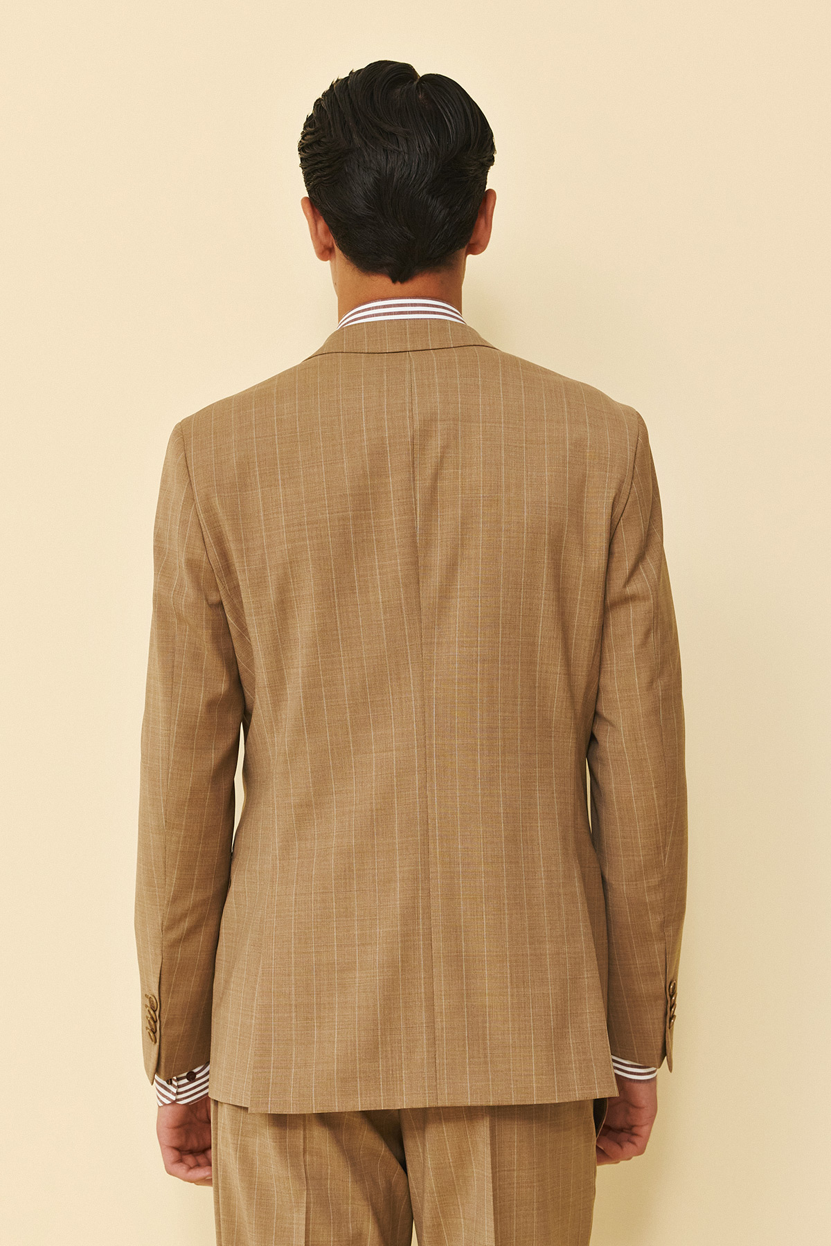 Guy Laroche Κοστούμι Μυτερό Πέτο 856N-098R σε CAMEL Χρώμα και Slim Fit Εφαρμογή - Image 9