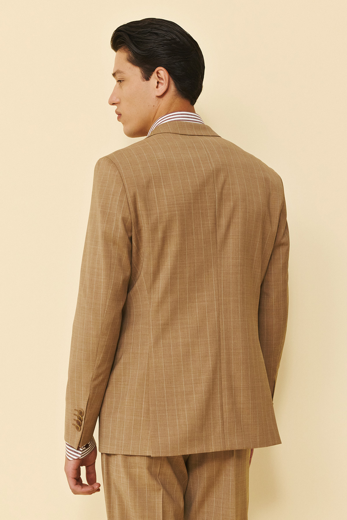 Guy Laroche Κοστούμι Μυτερό Πέτο 856N-098R σε CAMEL Χρώμα και Slim Fit Εφαρμογή - Image 8