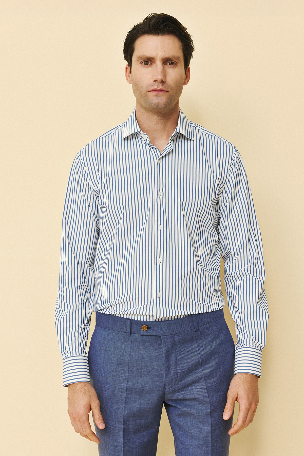 Guy Laroche Πουκάμισο Slim Fit σε WHITE-BLUE Χρώμα - Image 5