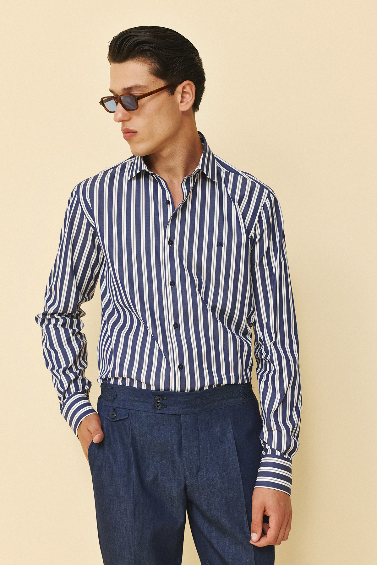 Guy Laroche Πουκάμισο Classic Fit σε BLUE Χρώμα - Image 4