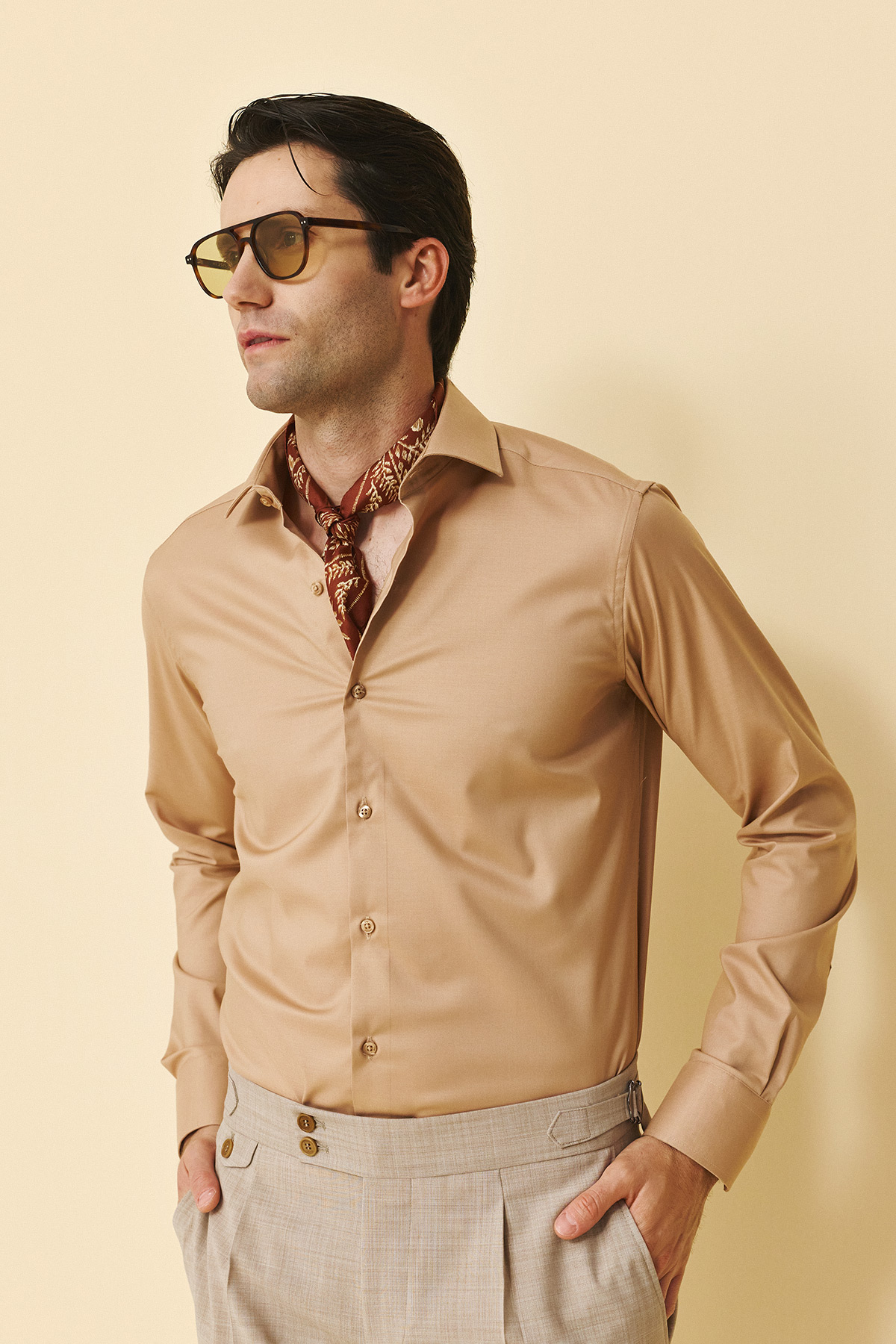 Guy Laroche  Πουκάμισο Slim Fit σε Camel Χρώμα