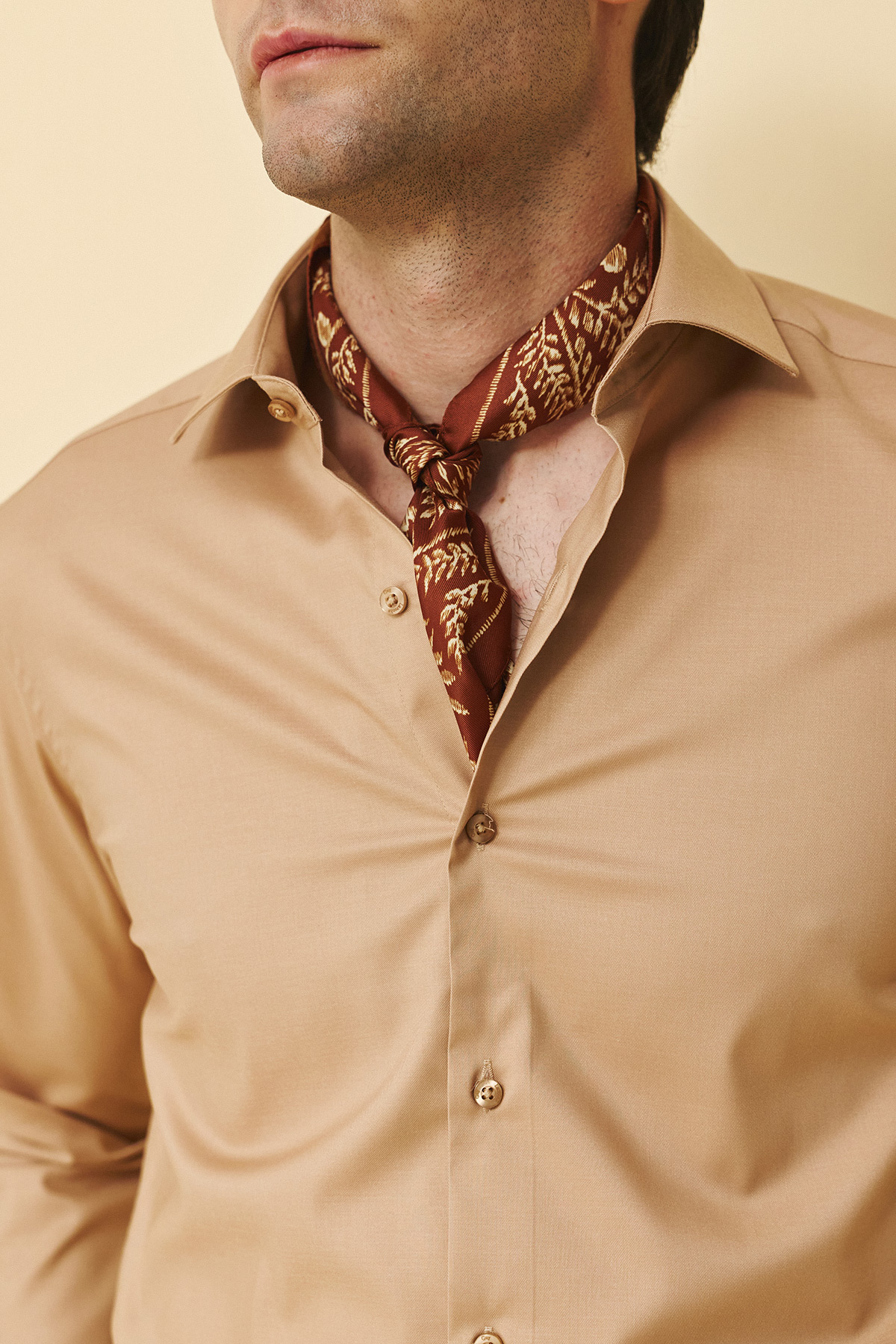 Guy Laroche Πουκάμισο Slim Fit σε Camel Χρώμα - Image 6