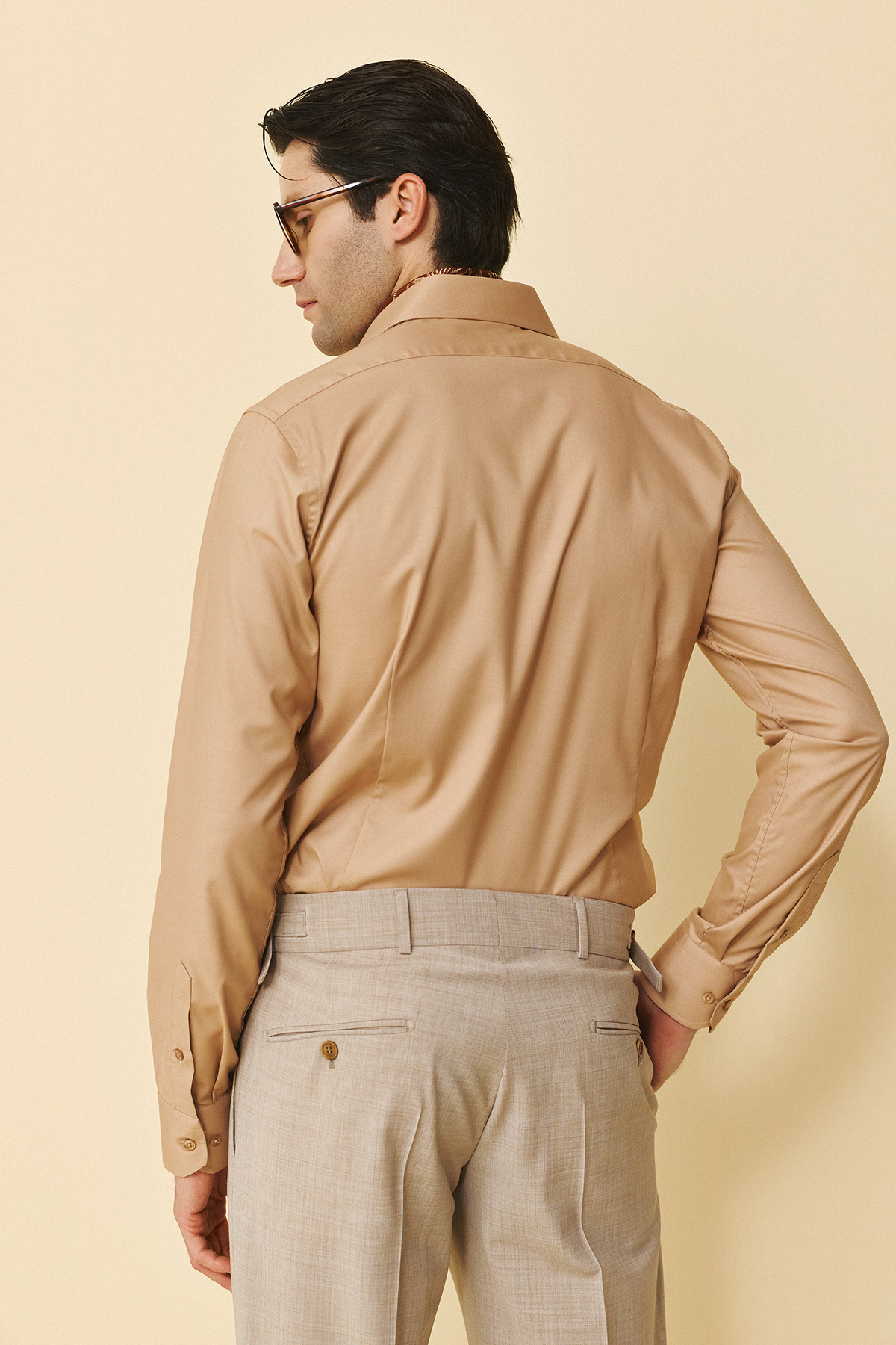 Guy Laroche Πουκάμισο Slim Fit σε Camel Χρώμα - Image 4
