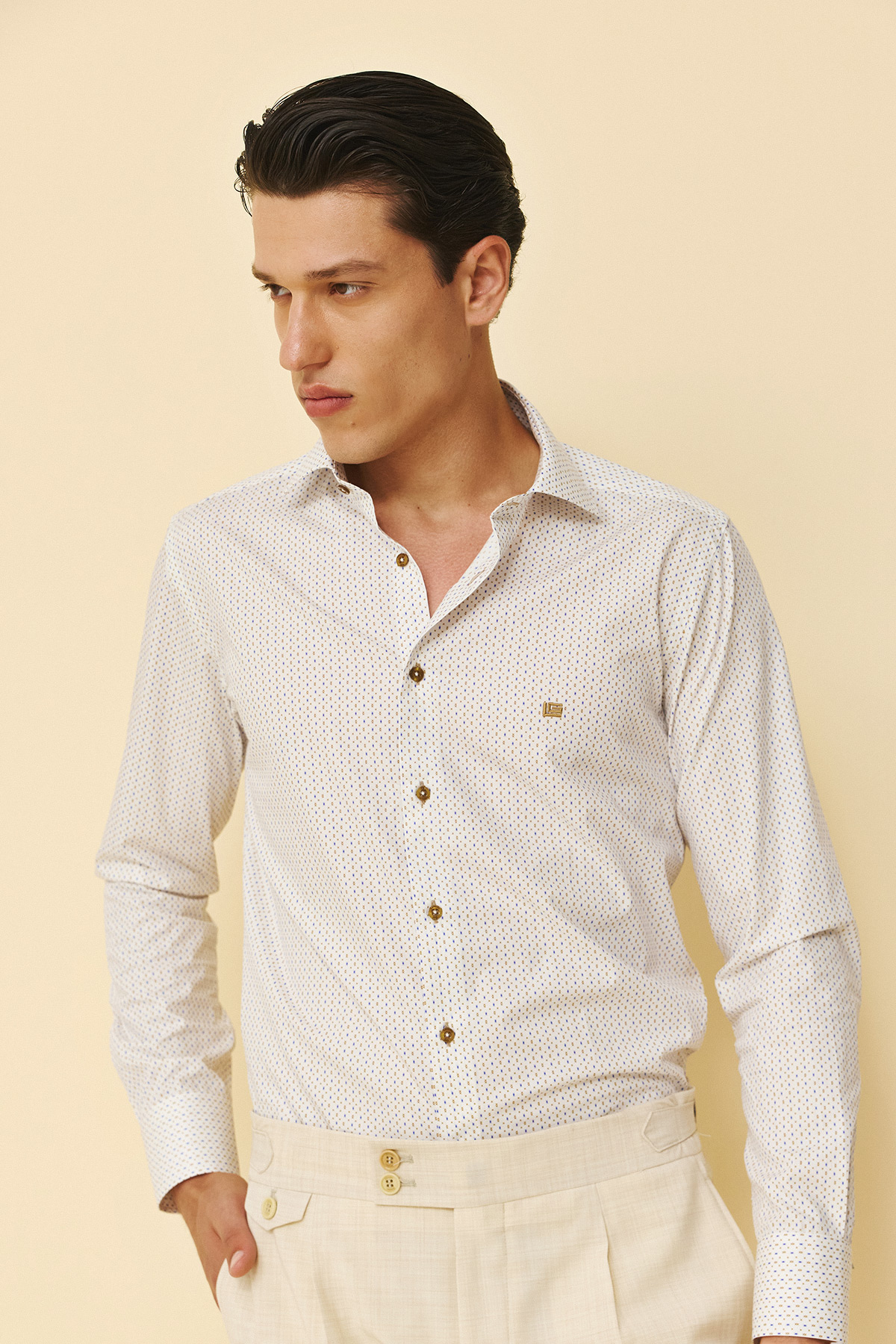 Guy Laroche Πουκάμισο Slim Fit σε WHITE Χρώμα - Image 5