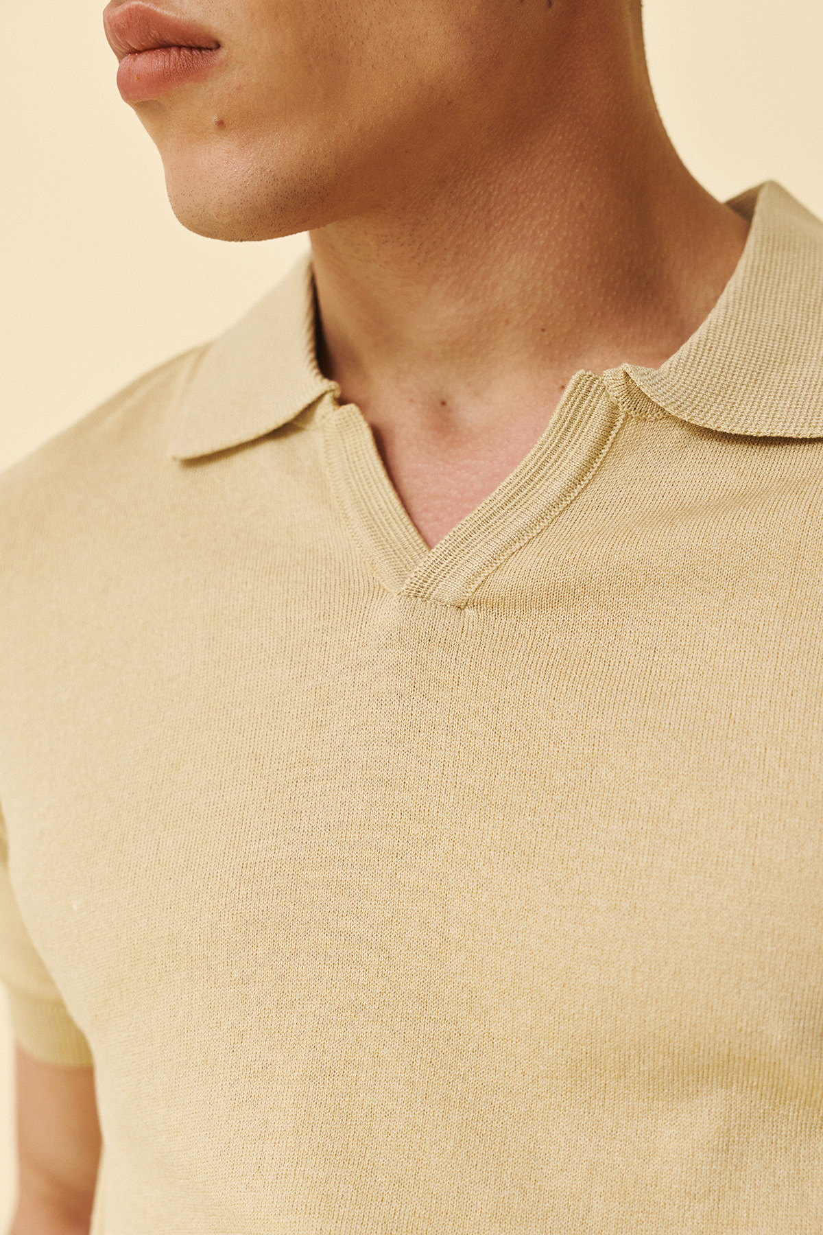 Guy Laroche Κοντομάνικη Μπλούζα T-Shirt πόλο σε Camel Χρώμα - Image 4
