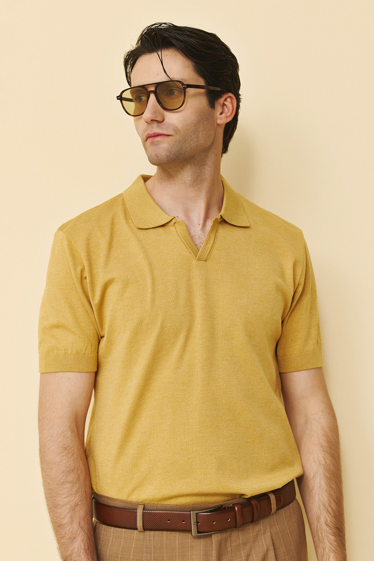 Guy Laroche Κοντομάνικη Μπλούζα T-Shirt πόλο σε Camel Χρώμα