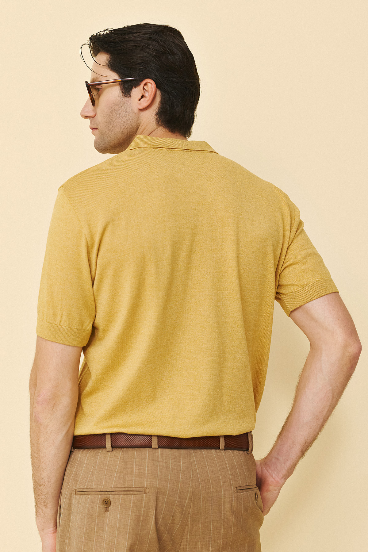 Guy Laroche Κοντομάνικη Μπλούζα T-Shirt πόλο σε Camel Χρώμα - Image 4