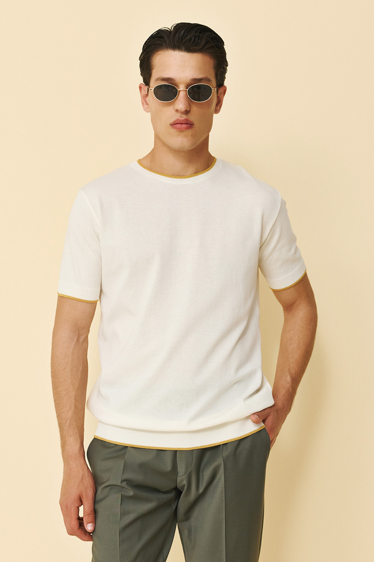 Guy Laroche Κοντομάνικη Μπλούζα T-Shirt σε Off White Χρώμα - Image 6
