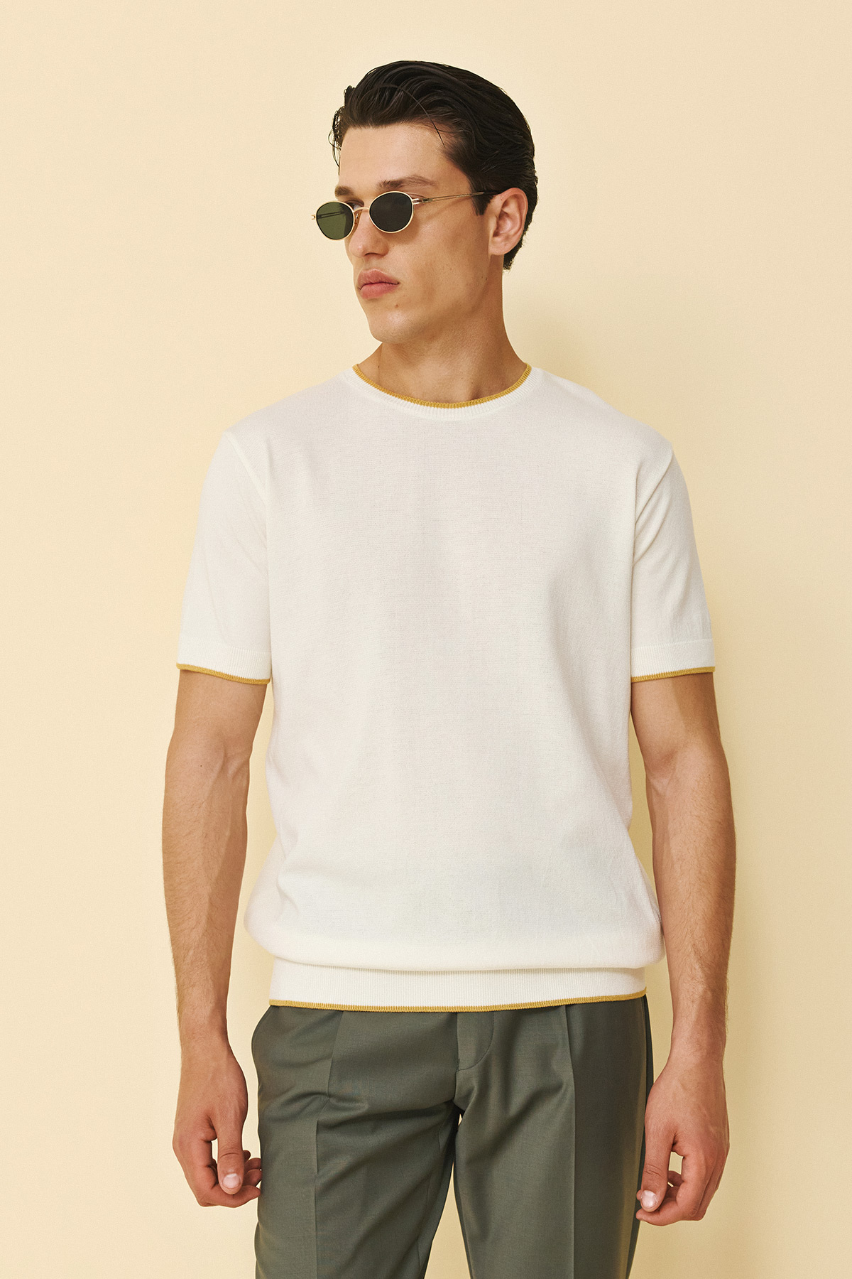 Guy Laroche Κοντομάνικη Μπλούζα T-Shirt σε Off White Χρώμα - Image 4