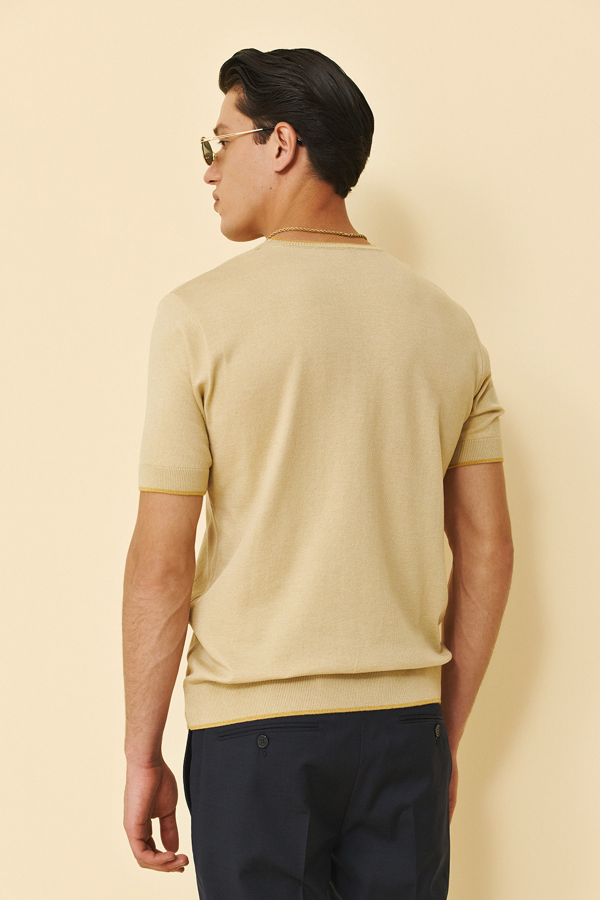 Guy Laroche Κοντομάνικη Μπλούζα T-Shirt σε Beige Χρώμα - Image 4