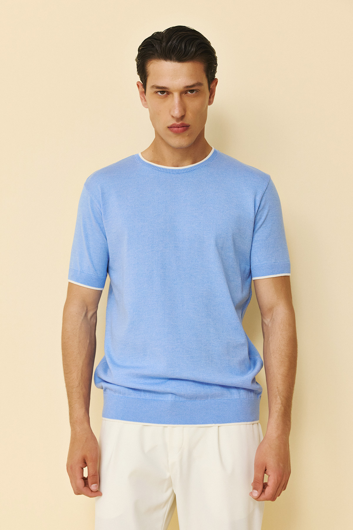 Guy Laroche Κοντομάνικη Μπλούζα T-Shirt σε Ciel Χρώμα - Image 5