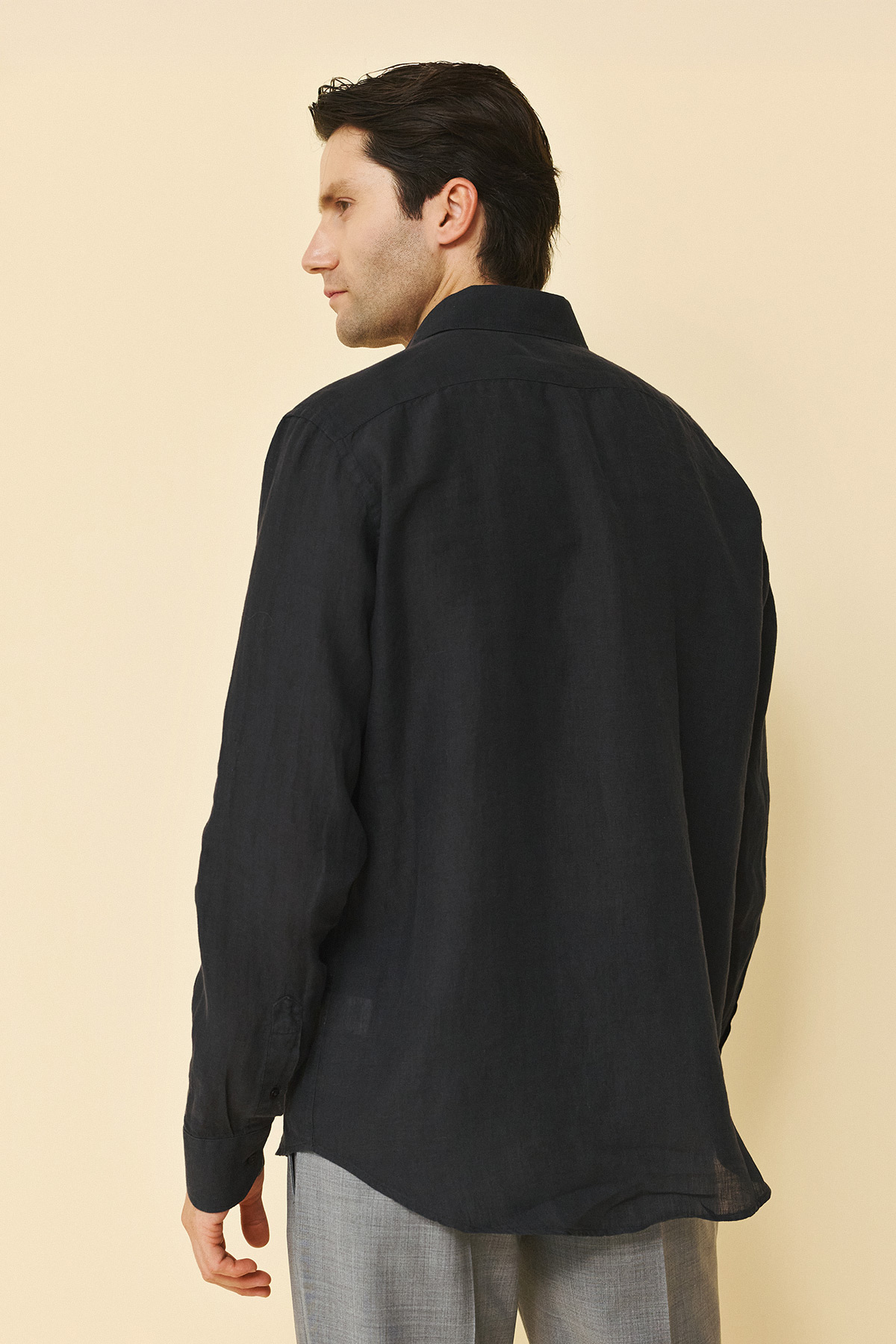 Alternative view of Guy Laroche Πουκάμισο Linen Classic Fit σε Black Χρώμα