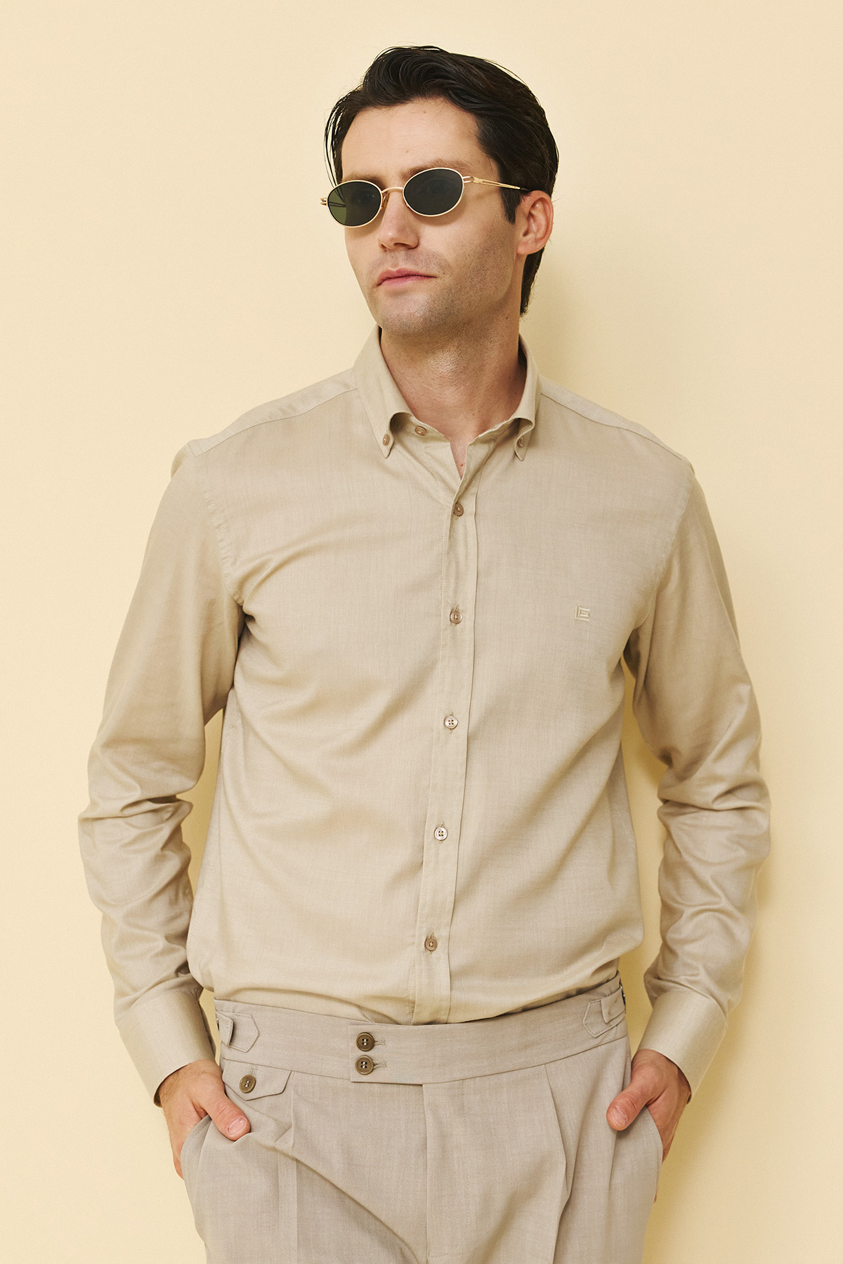 Guy Laroche  Πουκάμισο Slim Fit σε BEIGE Χρώμα