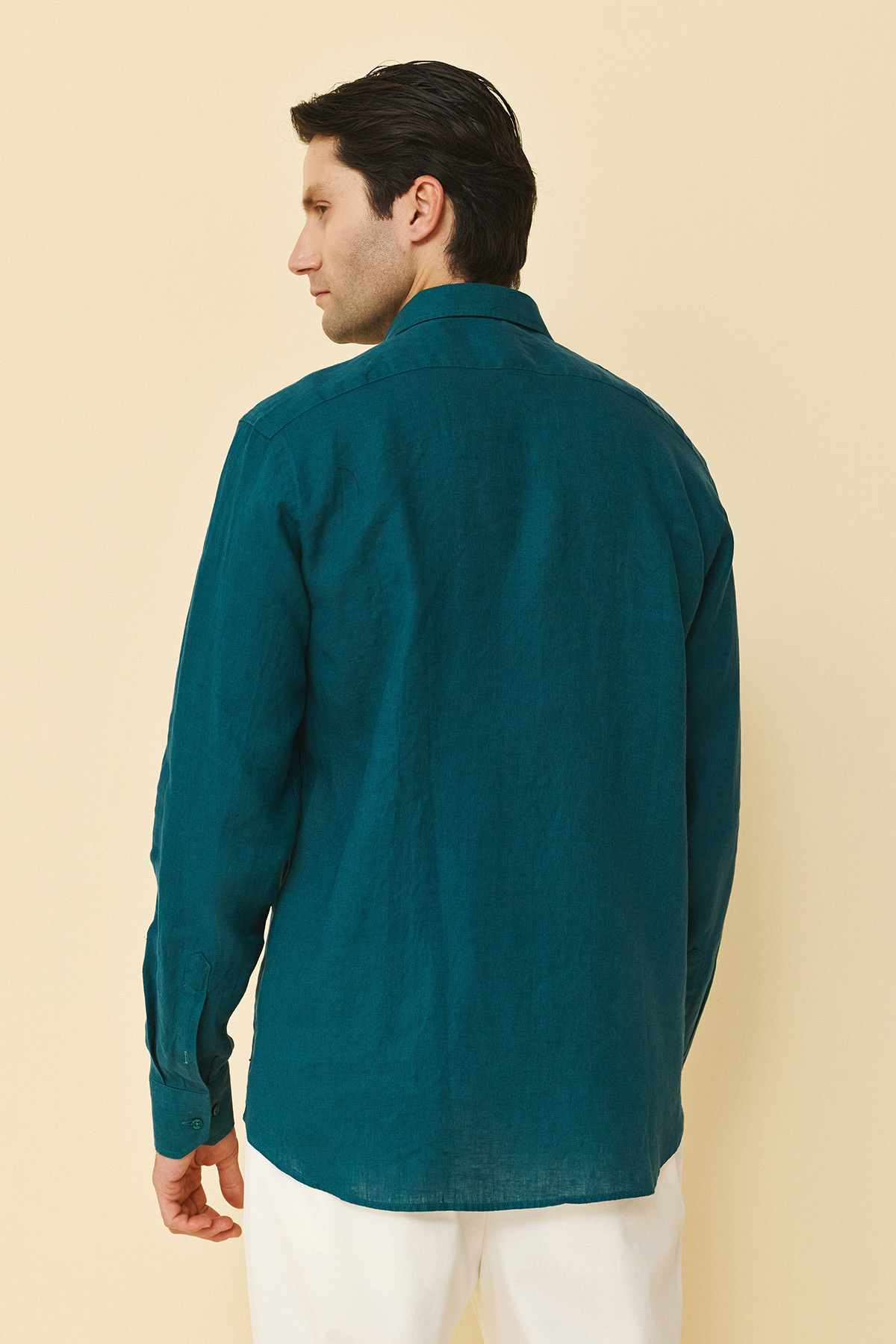 Alternative view of Guy Laroche Πουκάμισο Linen Classic Fit σε Petrol Χρώμα