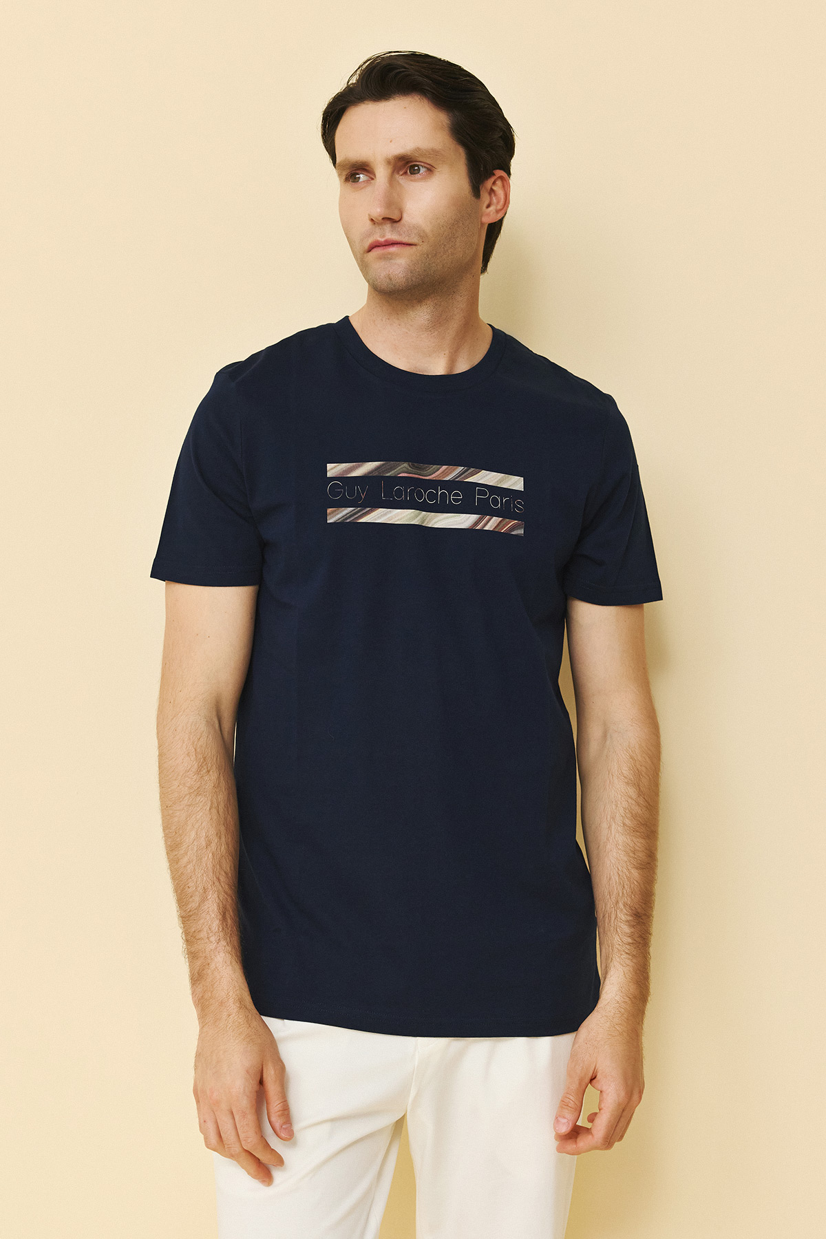 Guy Laroche Βαμβακερή Μπλούζα T-Shirt  σε Blue Χρώμα