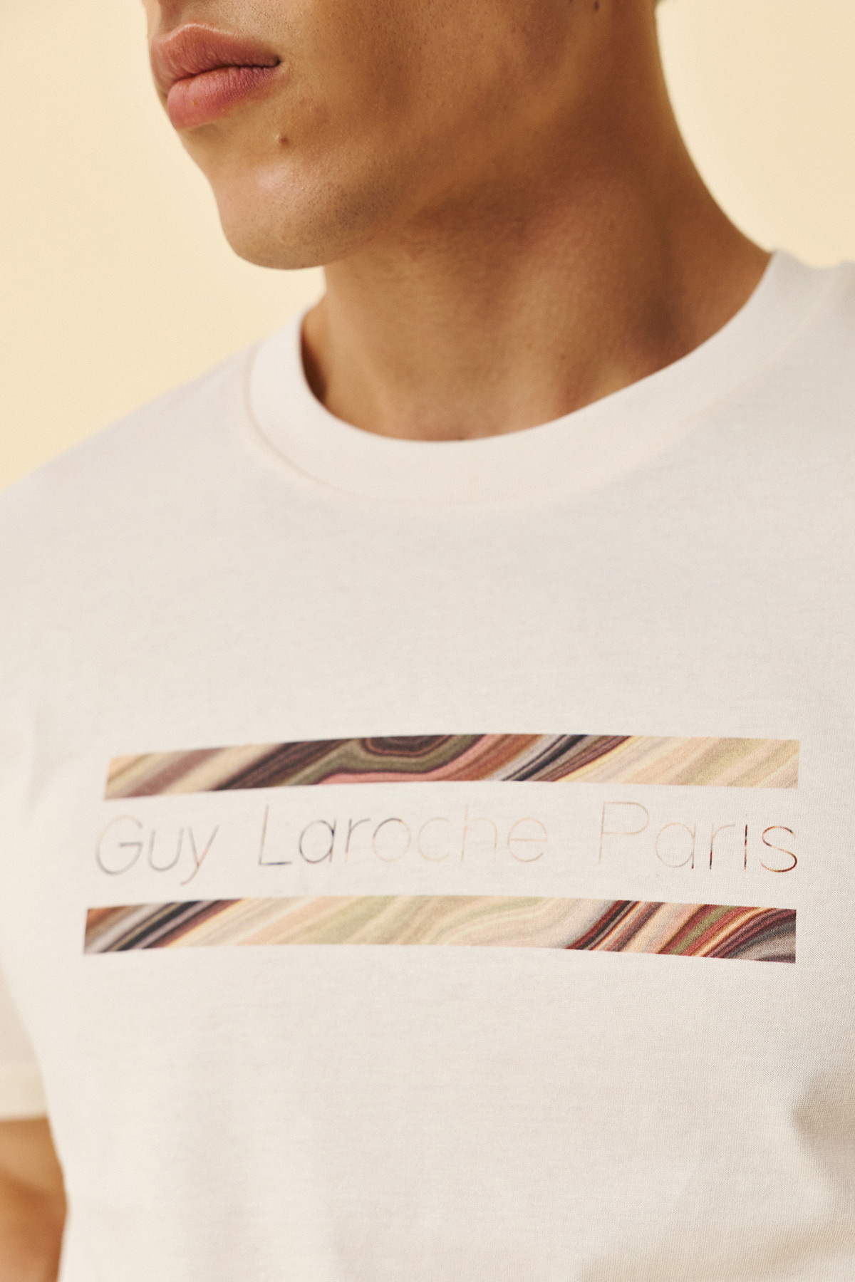 Alternative view of Guy Laroche Βαμβακερή Μπλούζα T-Shirt  σε Cream Χρώμα
