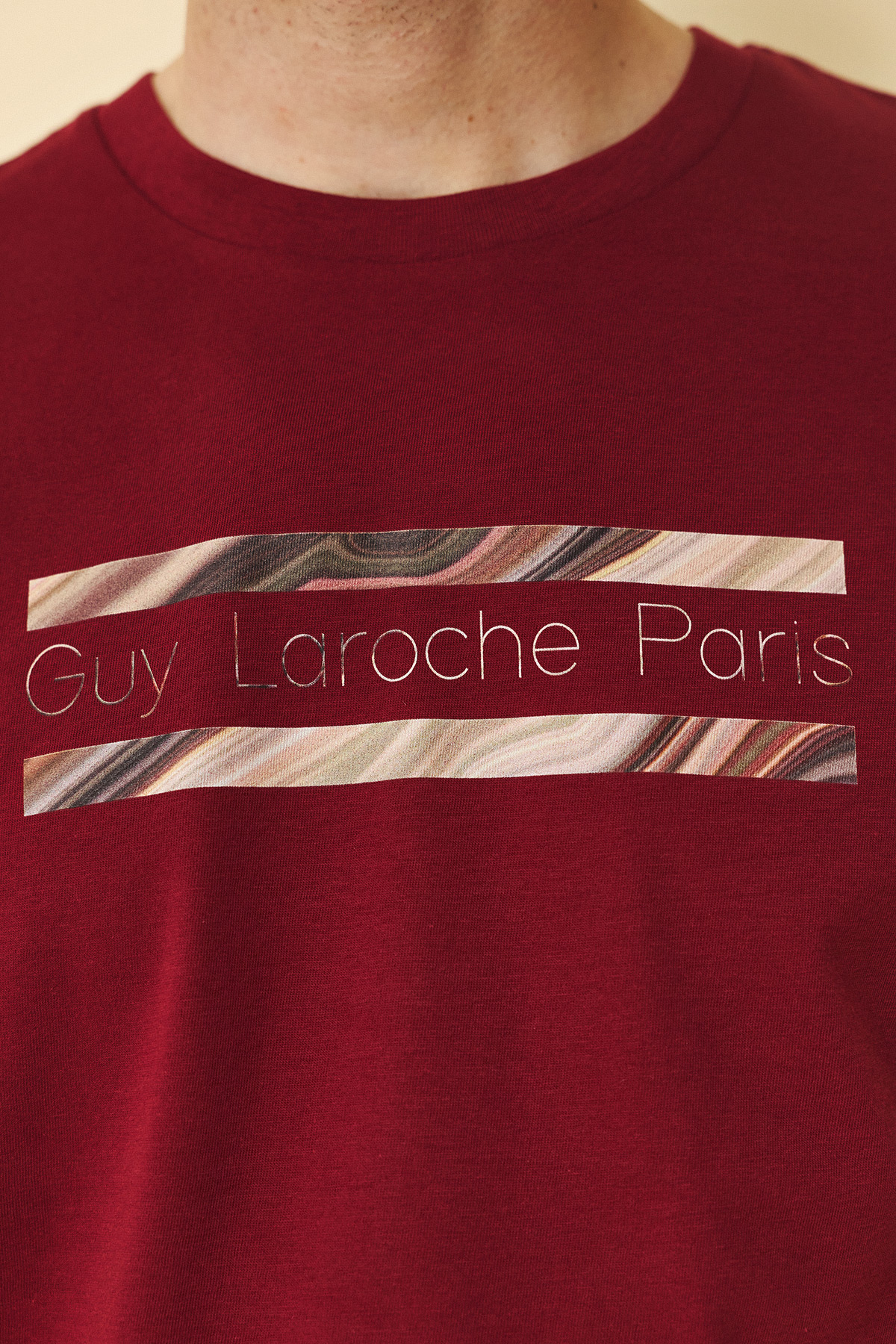 Alternative view of Guy Laroche Βαμβακερή Μπλούζα T-Shirt  σε Red Wine Χρώμα